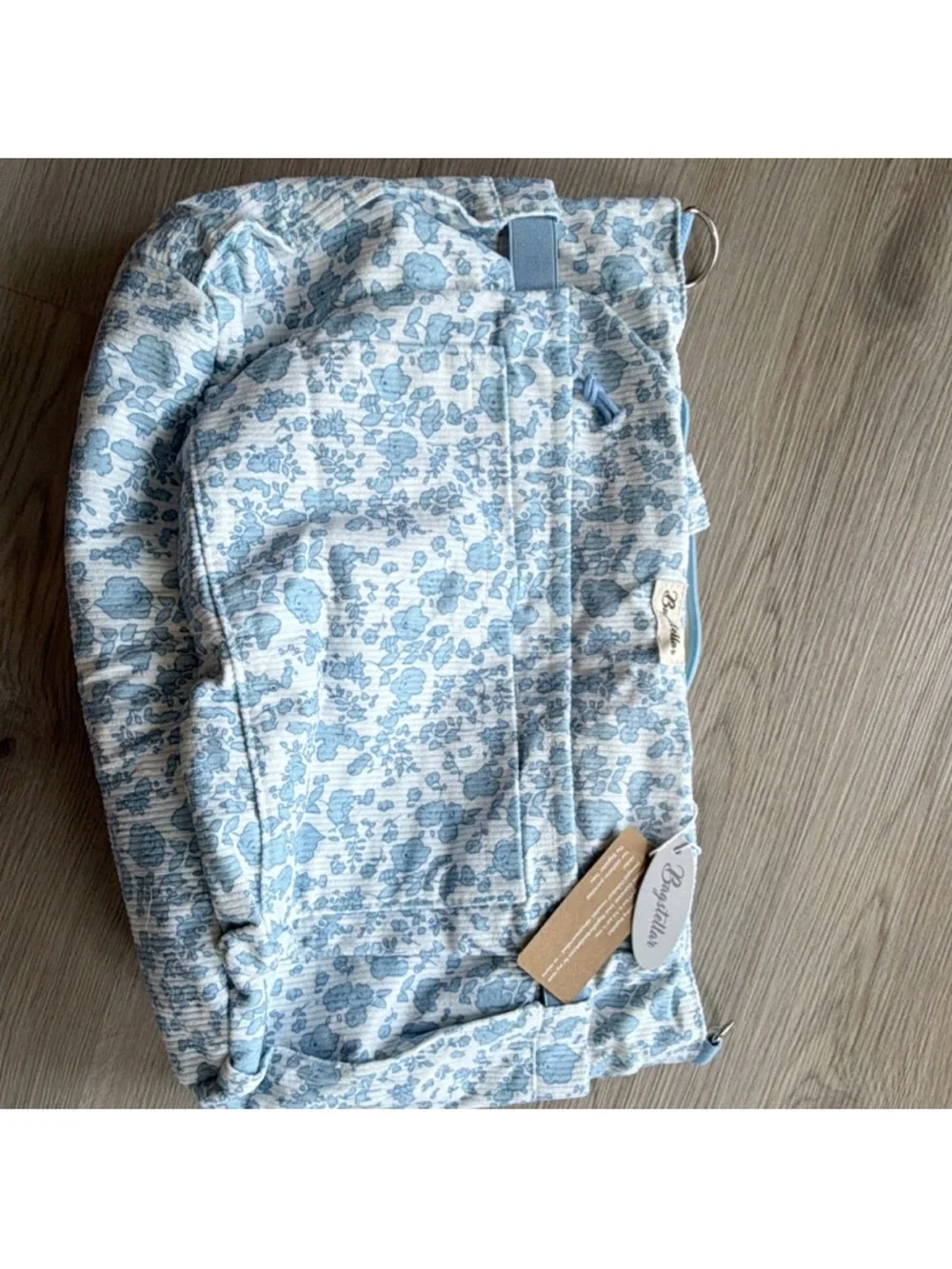 Light Blue Floral Tote Bag - Unbranded